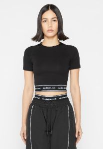 MDV Banded Crop T Shirt - Black sold by Maniere De Voir