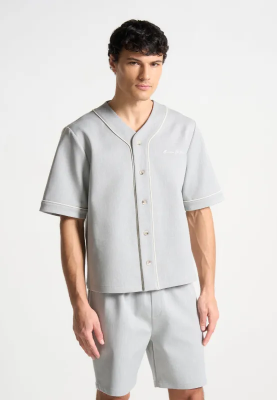 Signature Boxy Baseball Shirt - Grey sold by Maniere De Voir