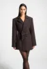 Sylvie - Oversized Wool Asymmetric Blazer Dress - Brown sold by Maniere De Voir