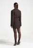 Sylvie - Oversized Wool Asymmetric Blazer Dress - Brown sold by Maniere De Voir