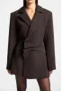 Sylvie - Oversized Wool Asymmetric Blazer Dress - Brown sold by Maniere De Voir