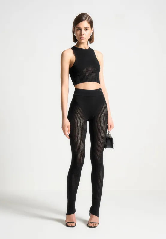 Knitted Crop Top - Black sold by Maniere De Voir