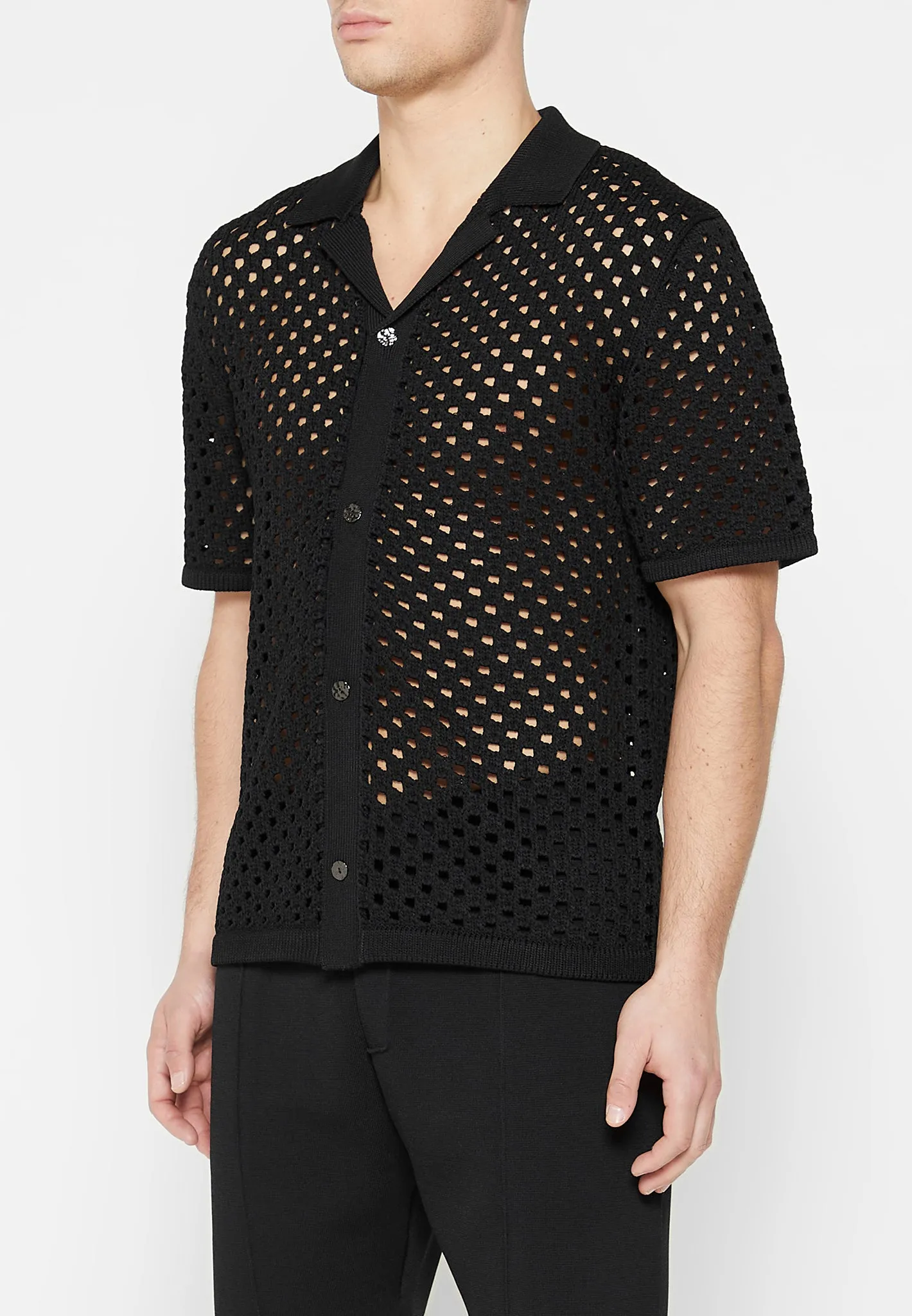 Crochet Shirt - Black | Parallel