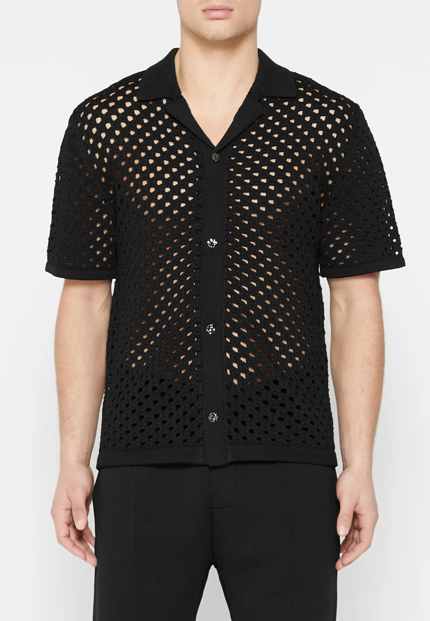 Crochet Shirt - Black | Parallel