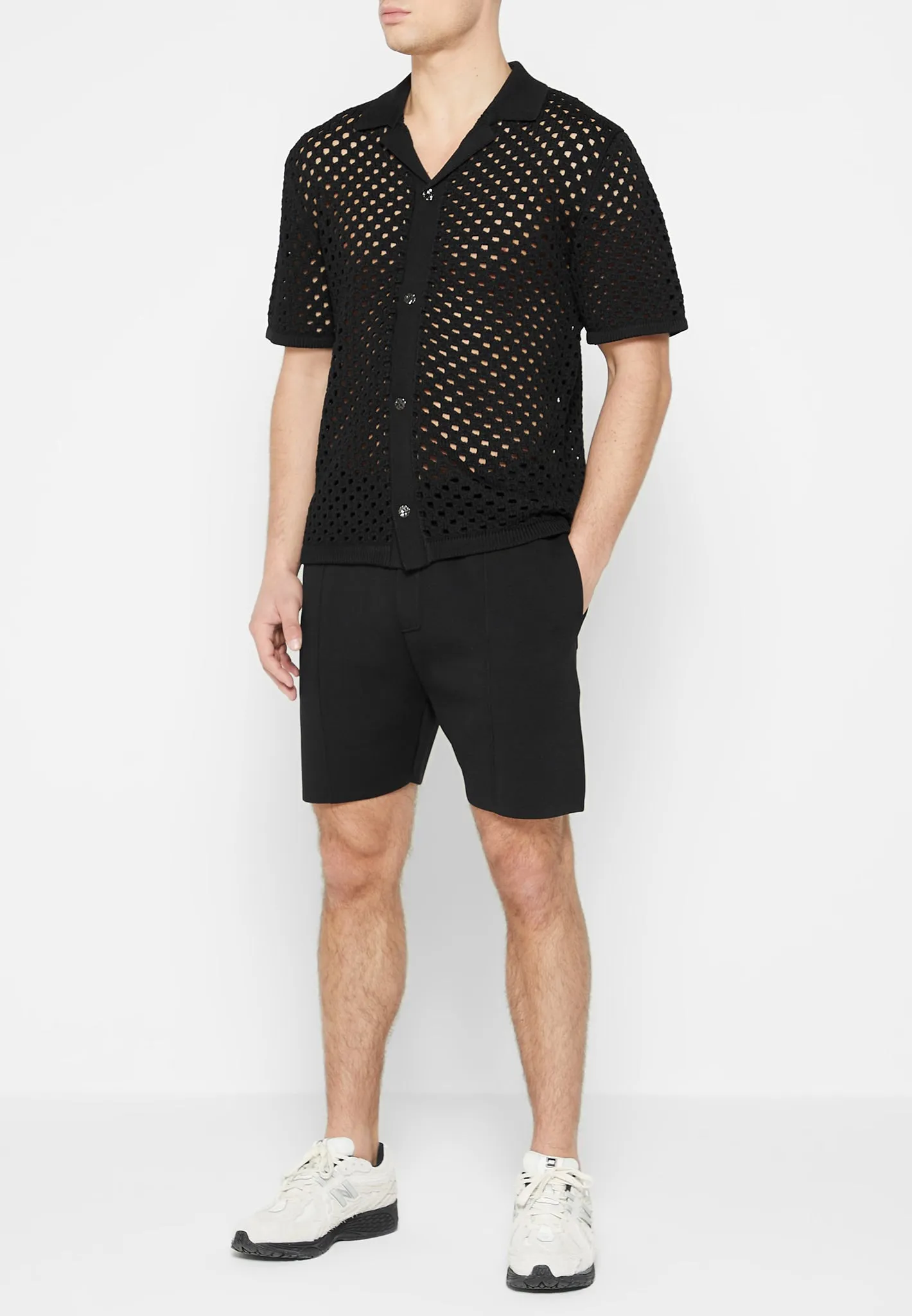 Crochet Shirt - Black sold by Maniere De Voir product image thumbnail 3