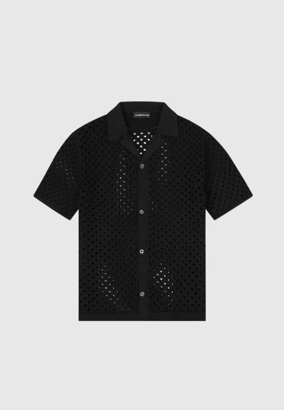 Crochet Shirt - Black sold by Maniere De Voir