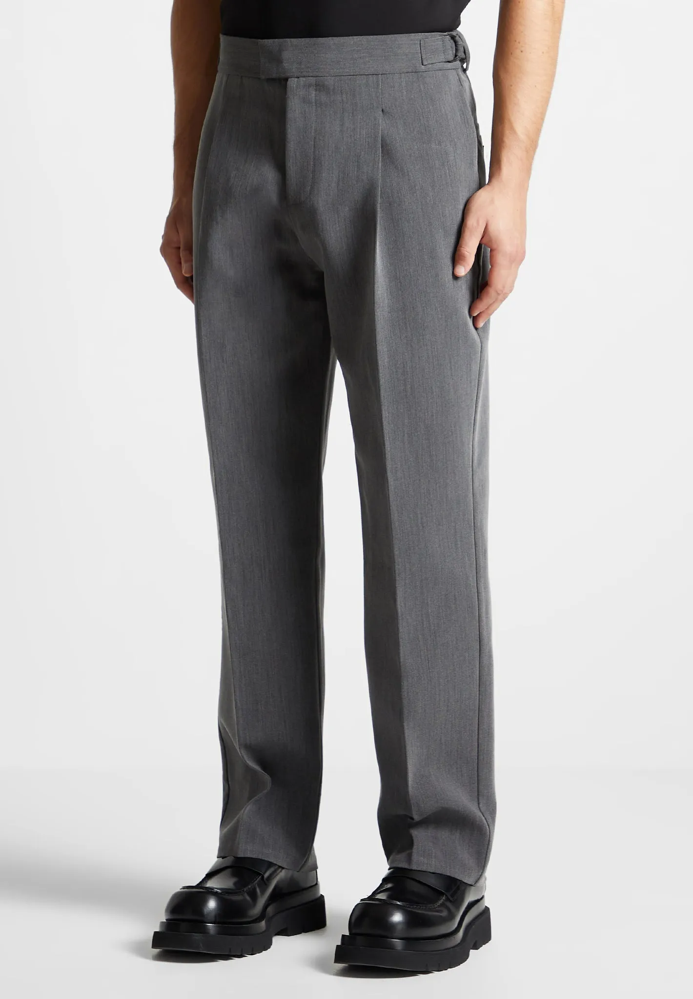Pleated Tailored Trousers - Dark Grey sold by Maniere De Voir product image thumbnail 4