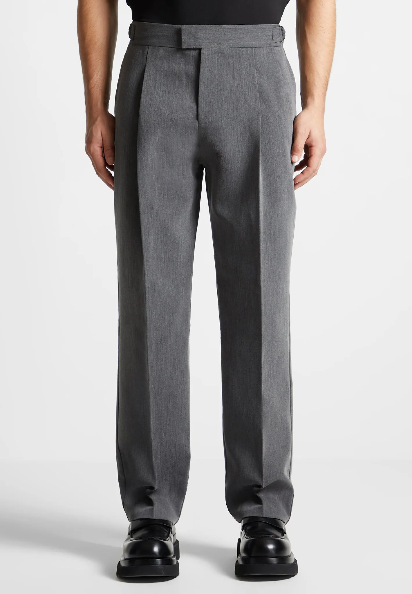 Pleated Tailored Trousers - Dark Grey sold by Maniere De Voir