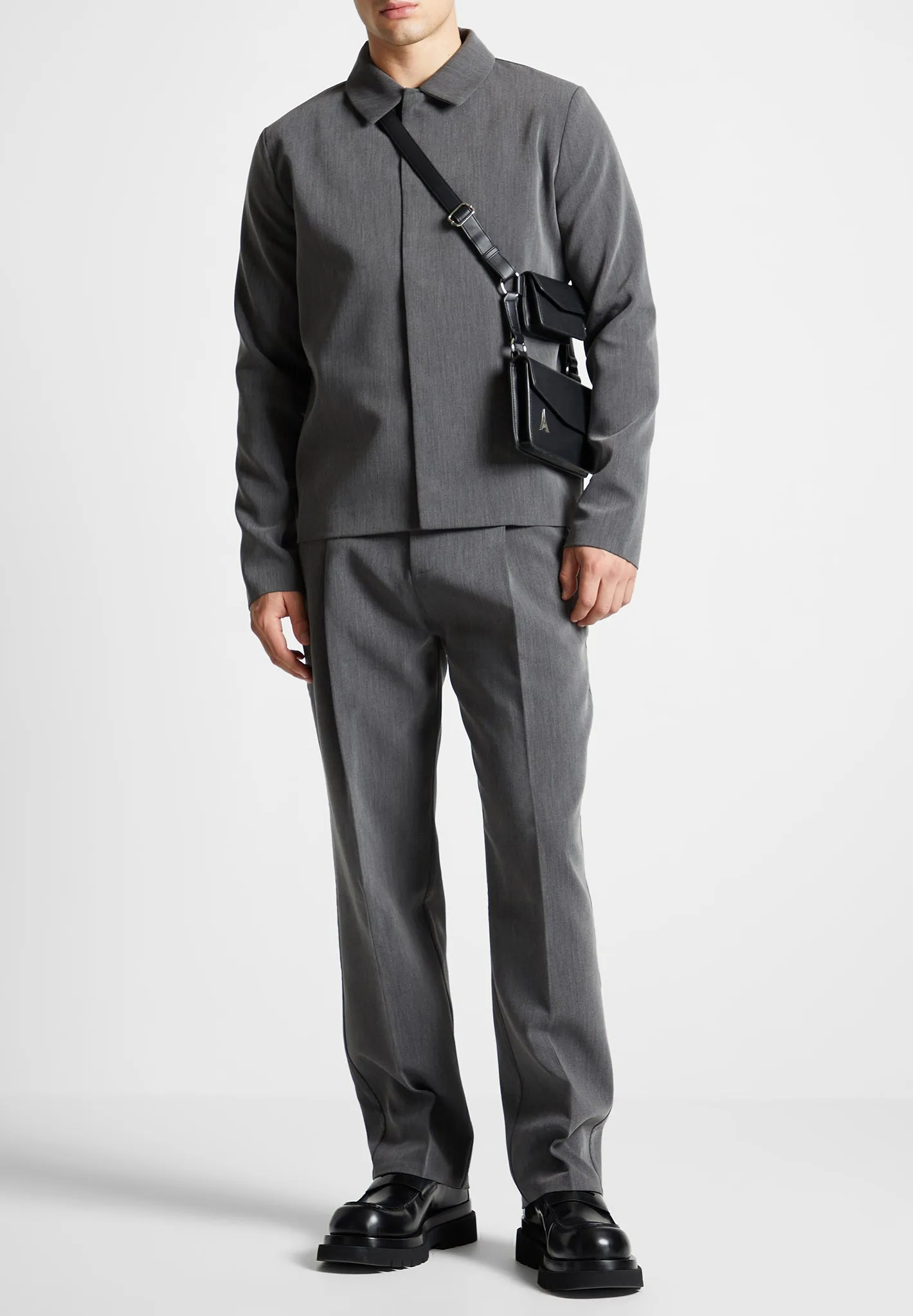 Pleated Tailored Trousers - Dark Grey sold by Maniere De Voir product image thumbnail 3
