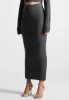 Angled Waist Knit Maxi Skirt - Grey Marl sold by Maniere De Voir