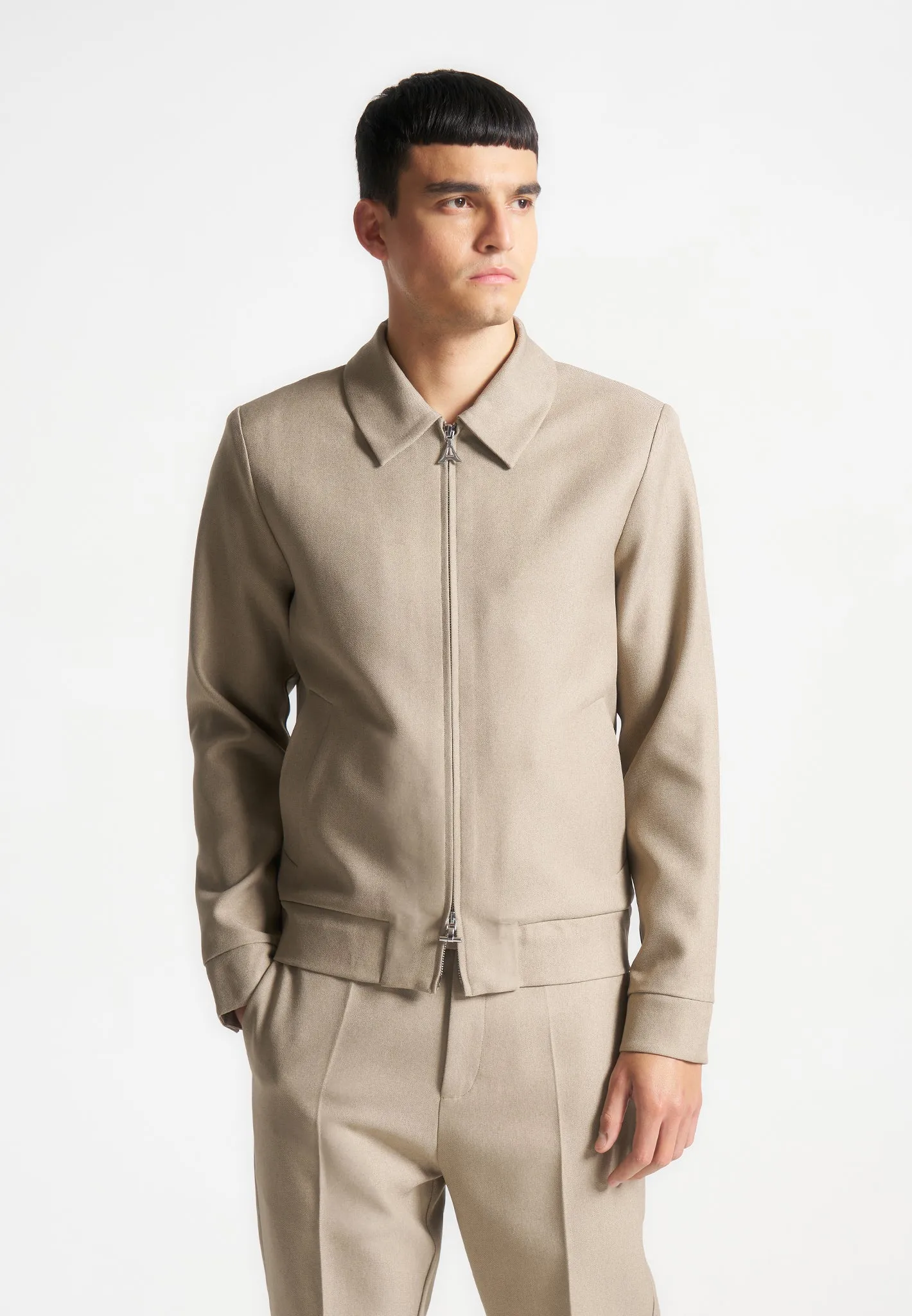 Tailored Trucker Jacket - Beige sold by Maniere De Voir