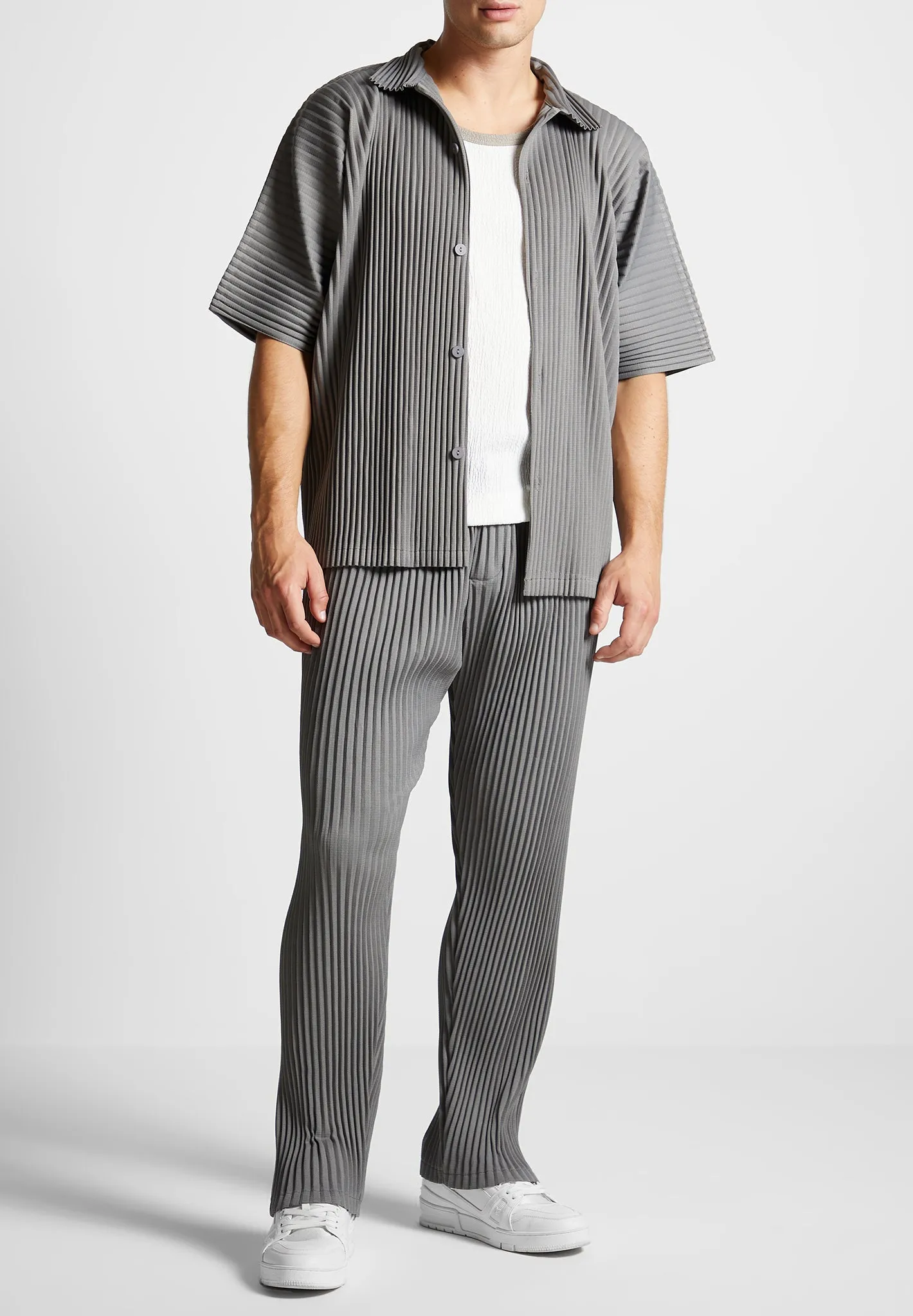 Pleated Shirt - Grey sold by Maniere De Voir
