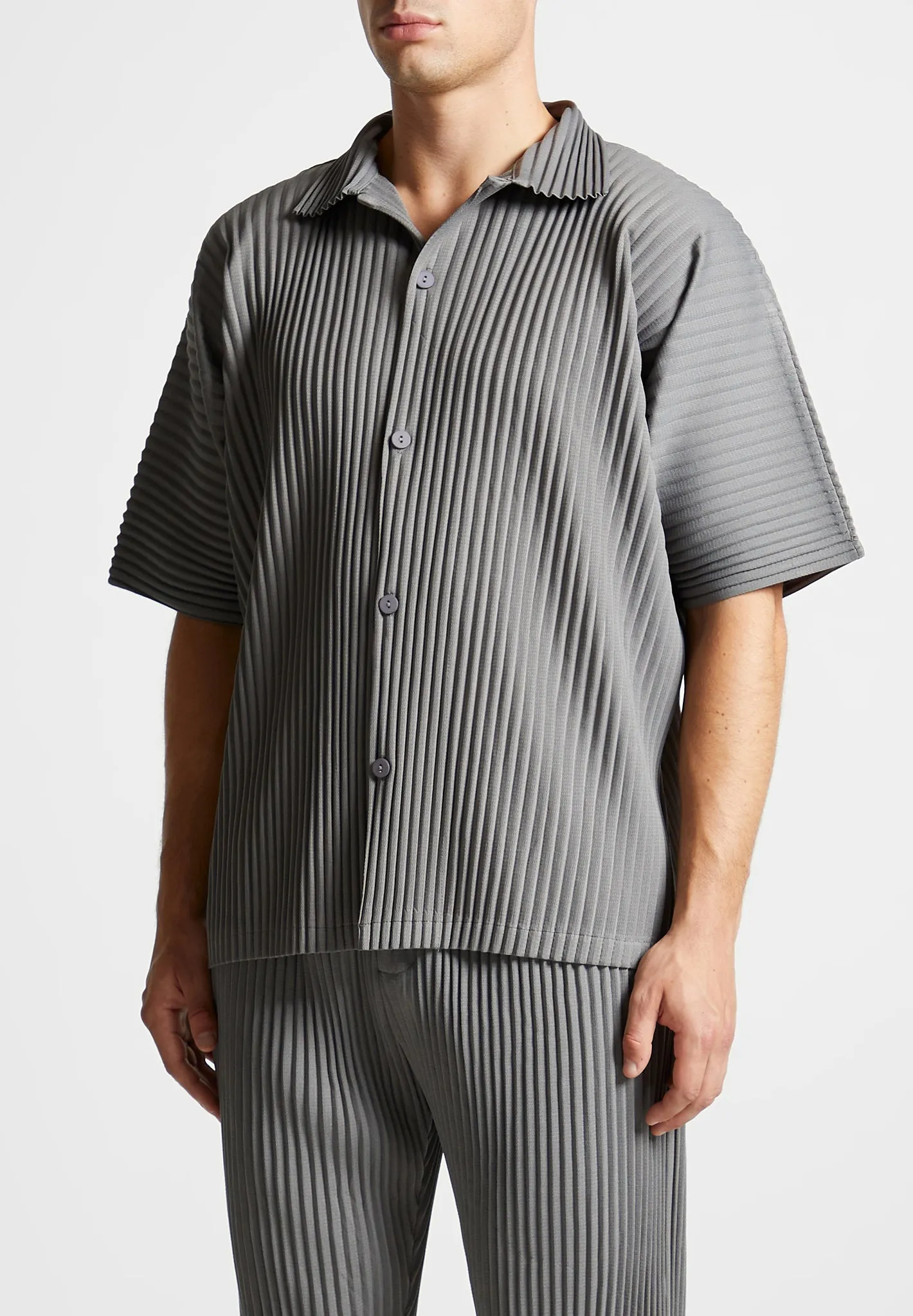 Pleated Shirt - Grey sold by Maniere De Voir product image thumbnail 4