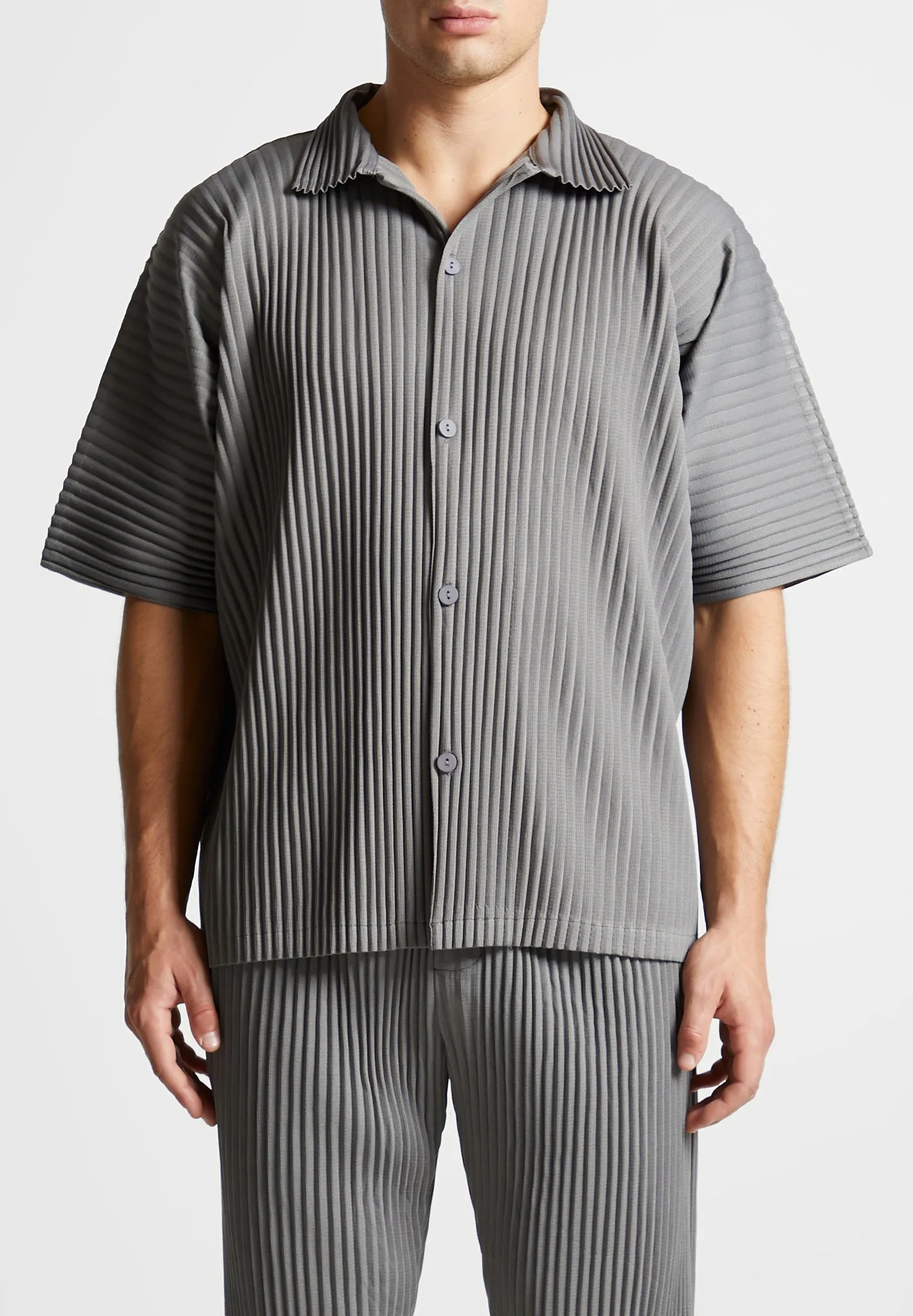 Pleated Shirt - Grey sold by Maniere De Voir product image thumbnail 3