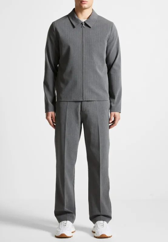 Pinstripe Tailored Jacket - Grey sold by Maniere De Voir