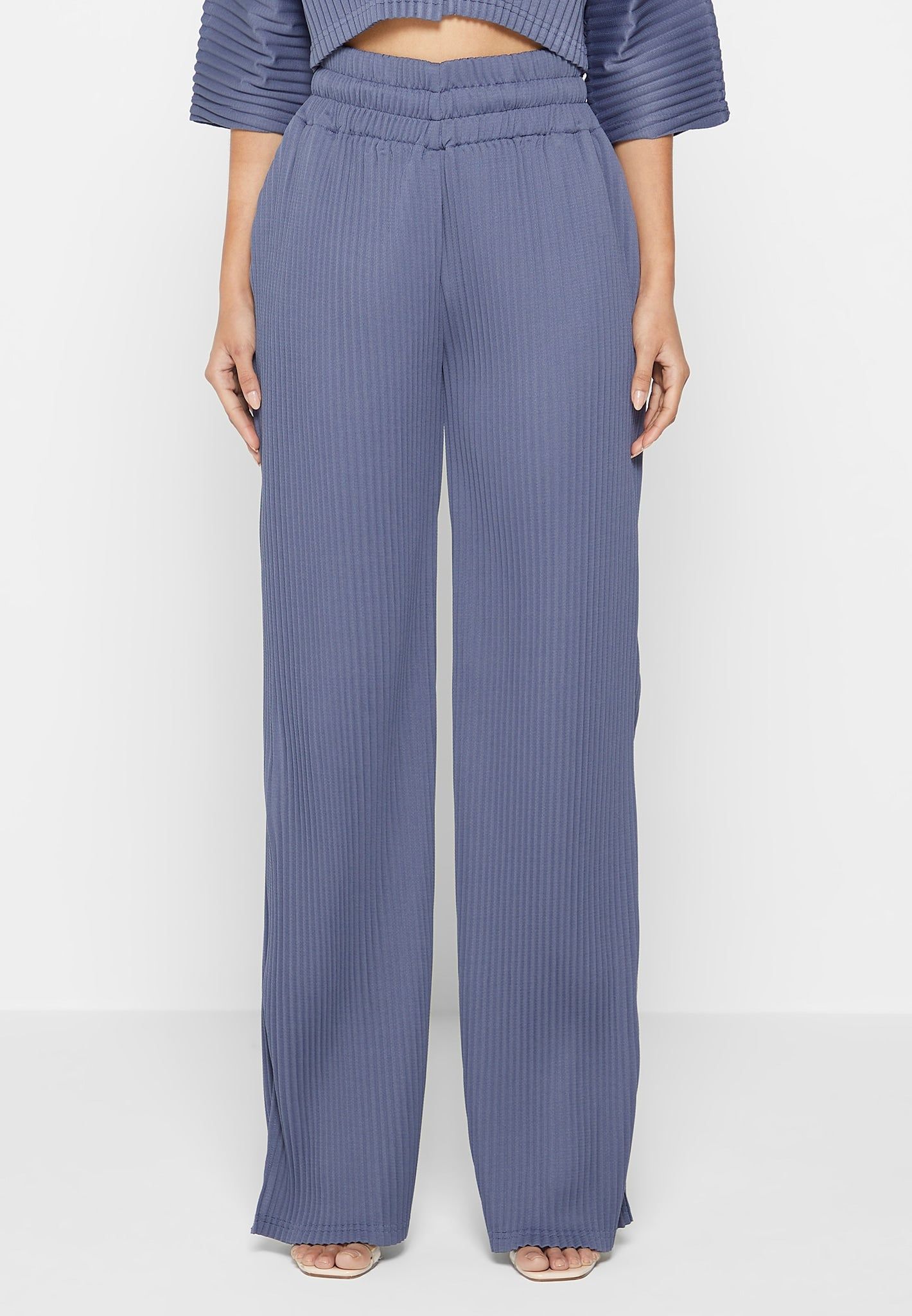 Pleated Trousers - Steel Blue sold by Maniere De Voir product image thumbnail 3