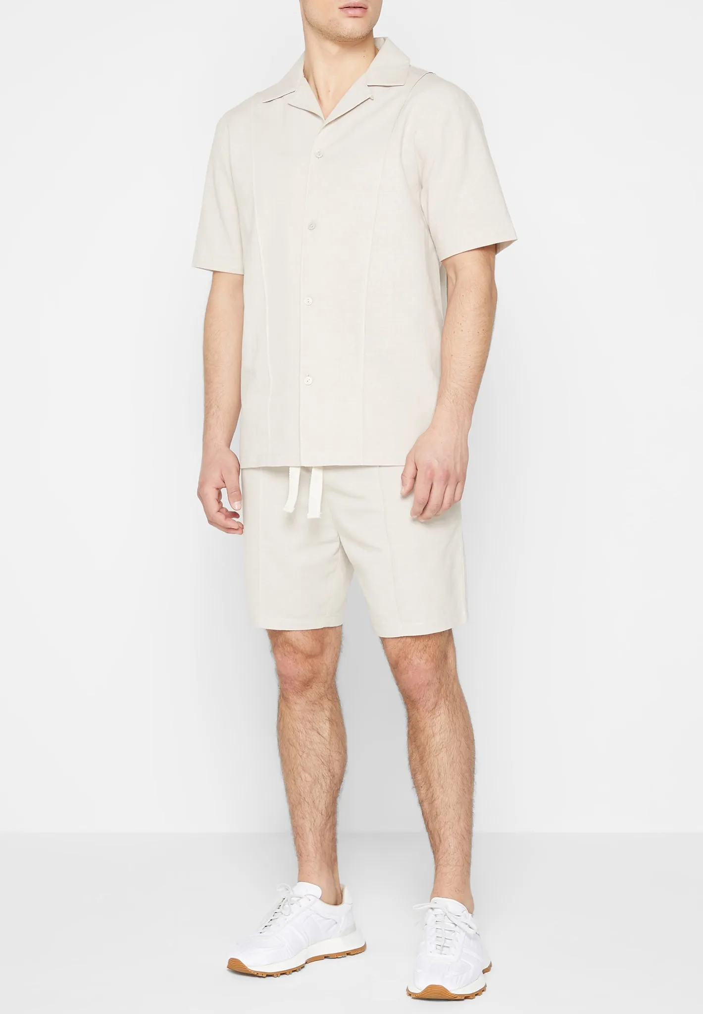 Linen Pintuck Shirt - Beige sold by Maniere De Voir product image thumbnail 3
