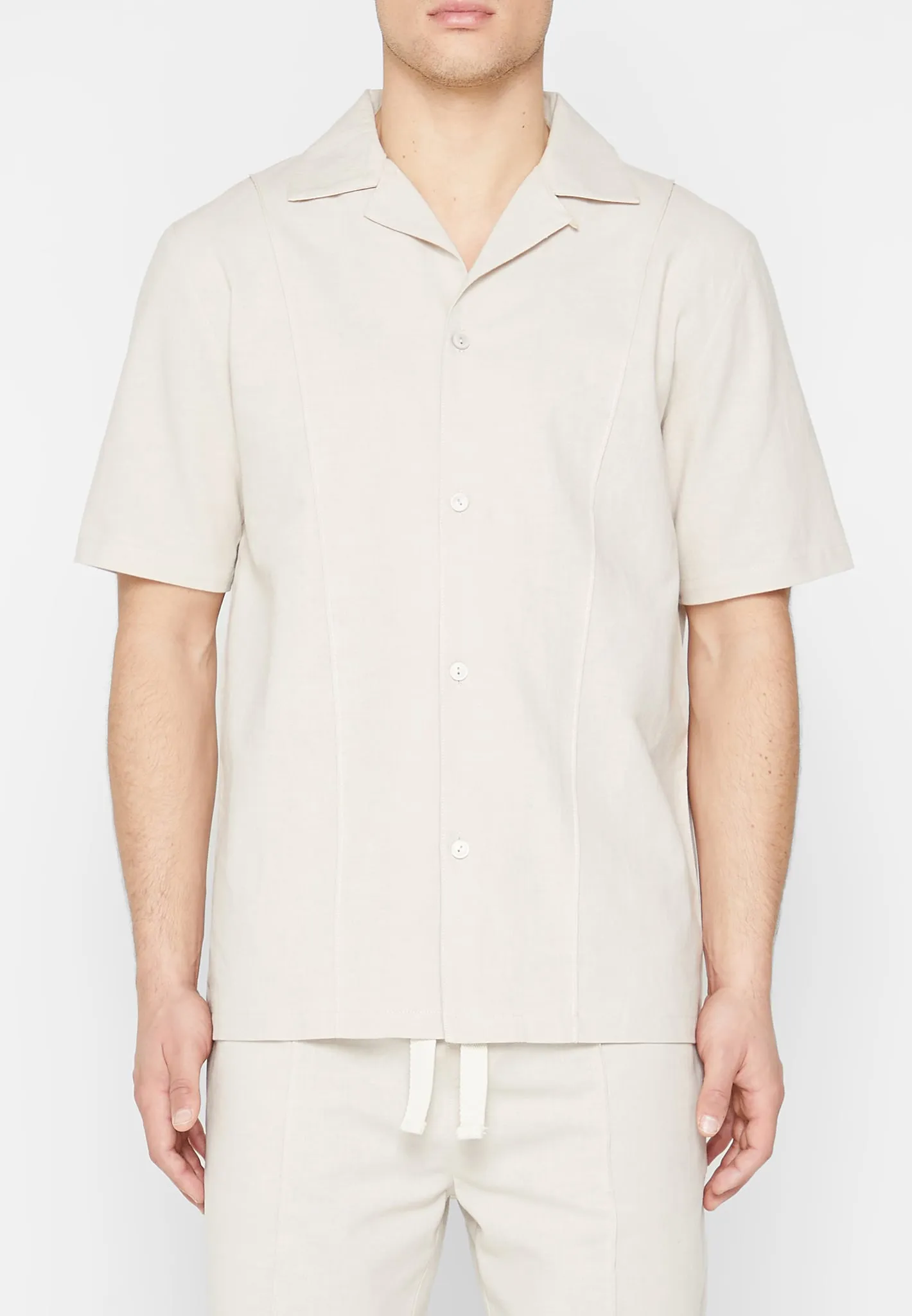 Linen Pintuck Shirt - Beige sold by Maniere De Voir product image thumbnail 4