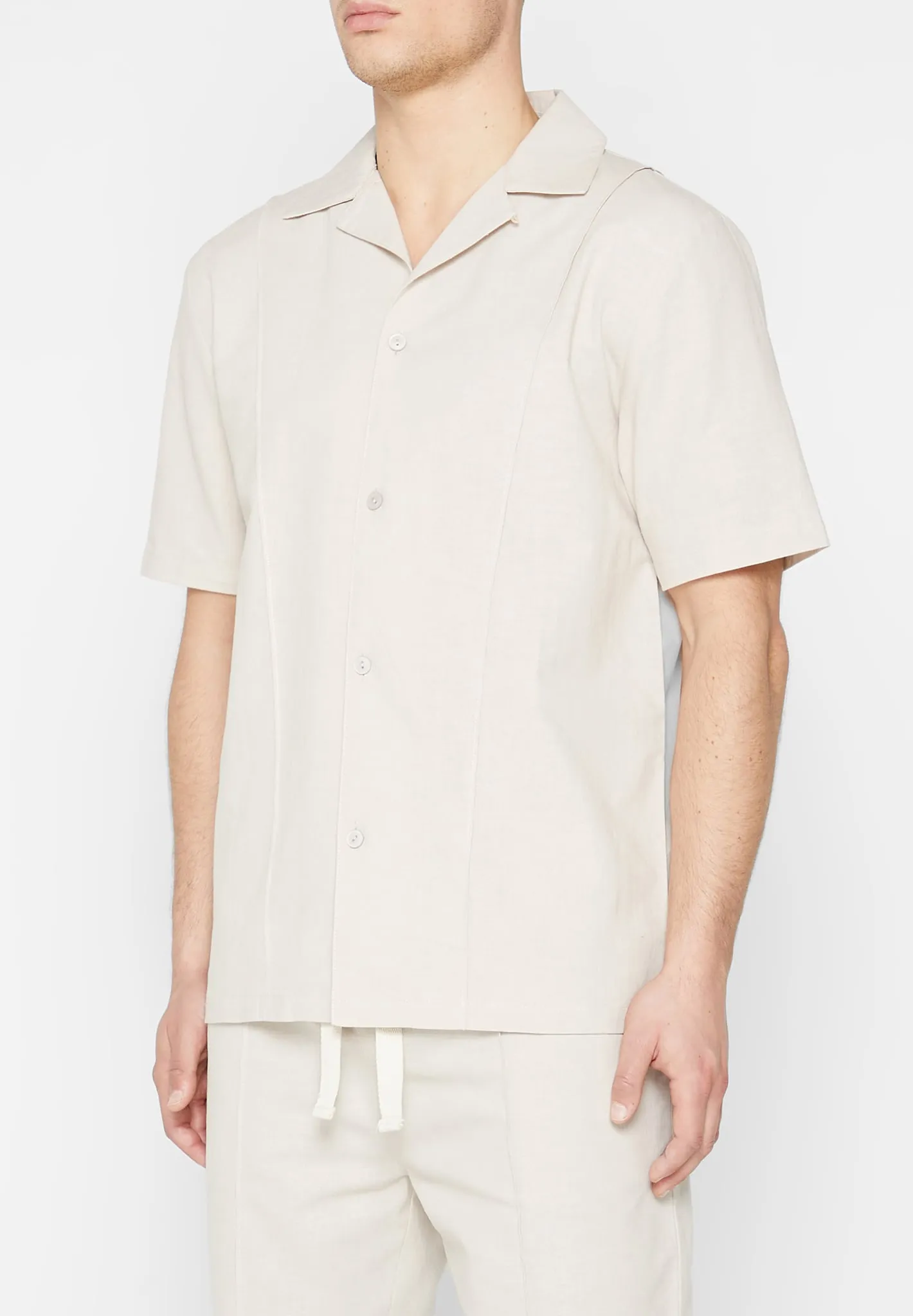 Linen Pintuck Shirt - Beige sold by Maniere De Voir product image thumbnail 2
