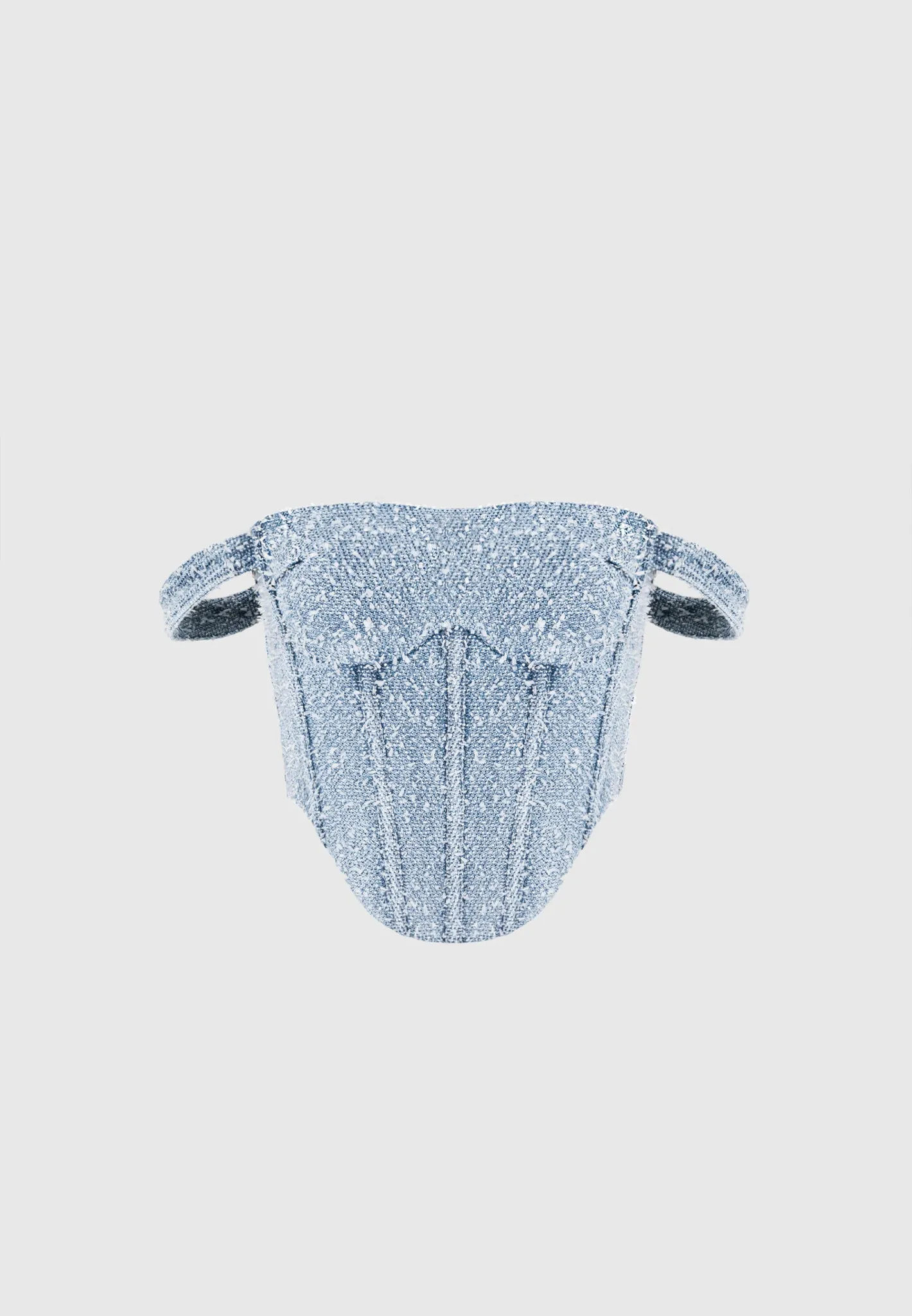 Bonnie - Boucle Denim Bardot Corset Top - Mid Blue sold by Maniere De Voir product image thumbnail 5