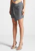 Tailored Asymmetric Mini Skirt - Grey sold by Maniere De Voir