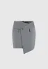 Tailored Asymmetric Mini Skirt - Grey sold by Maniere De Voir