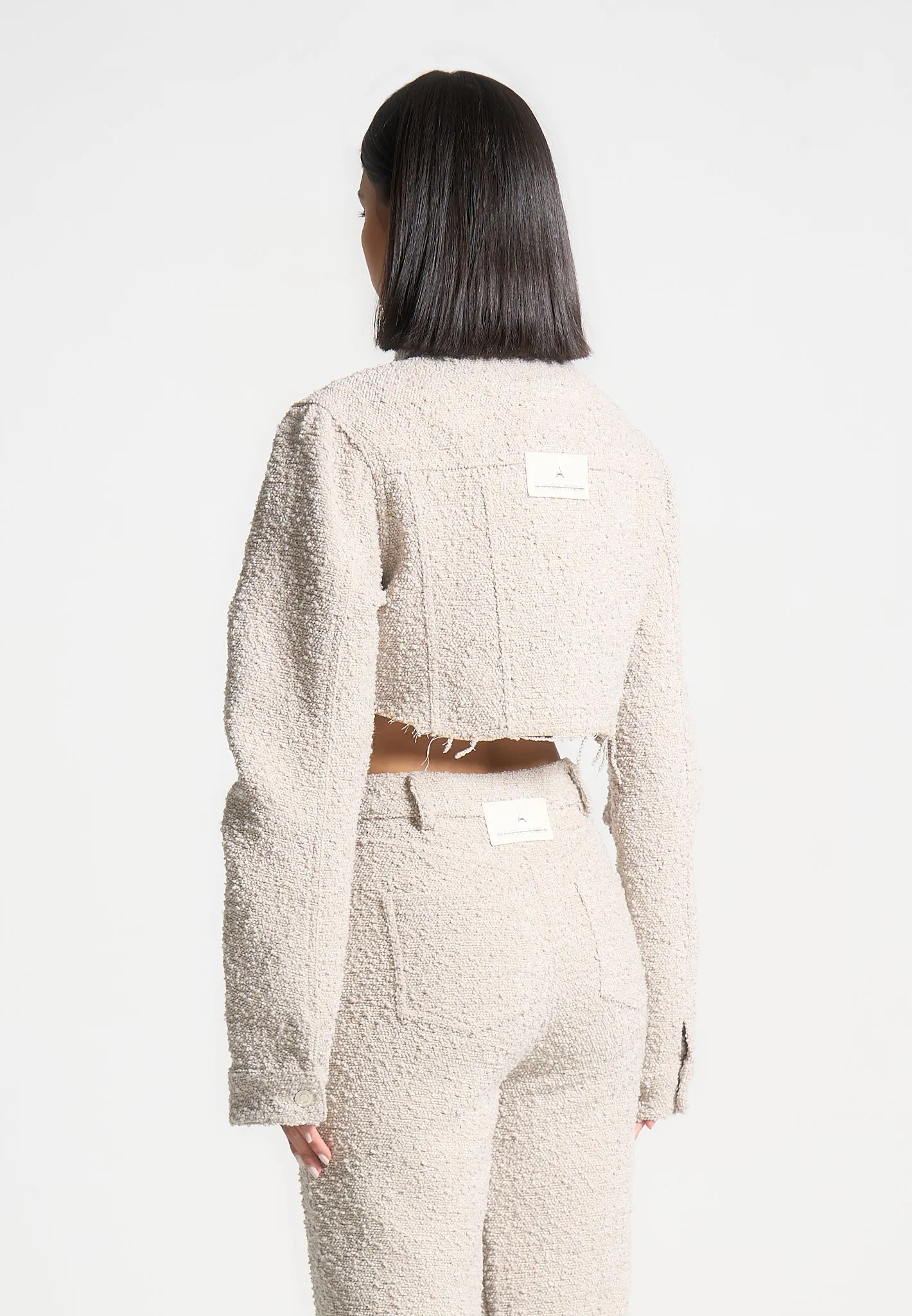 Catherine - Cropped Boucle Jacket - Beige sold by Maniere De Voir product image thumbnail 4