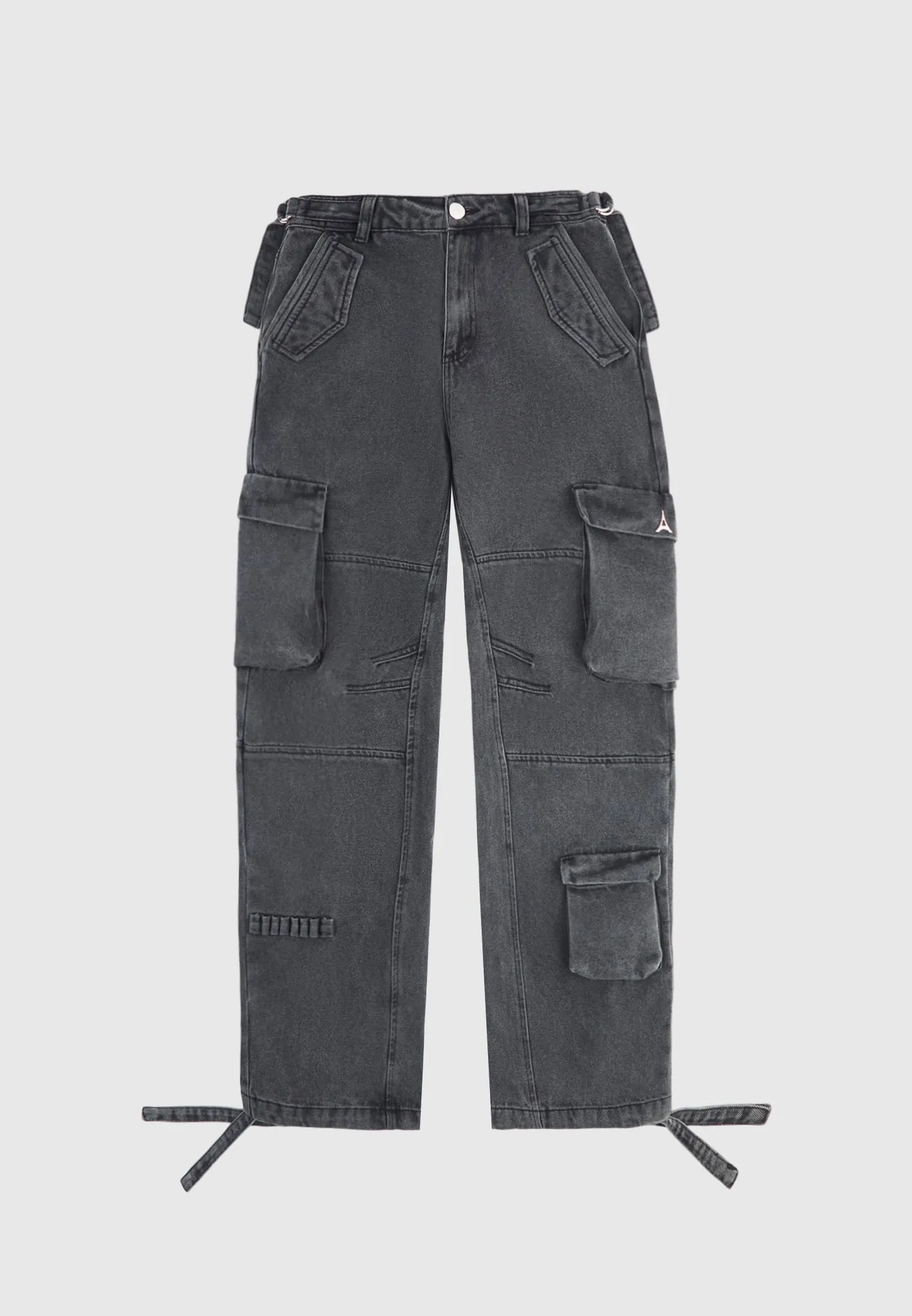 Mid Rise Cargo Pants - Washed Grey sold by Maniere De Voir product image thumbnail 5