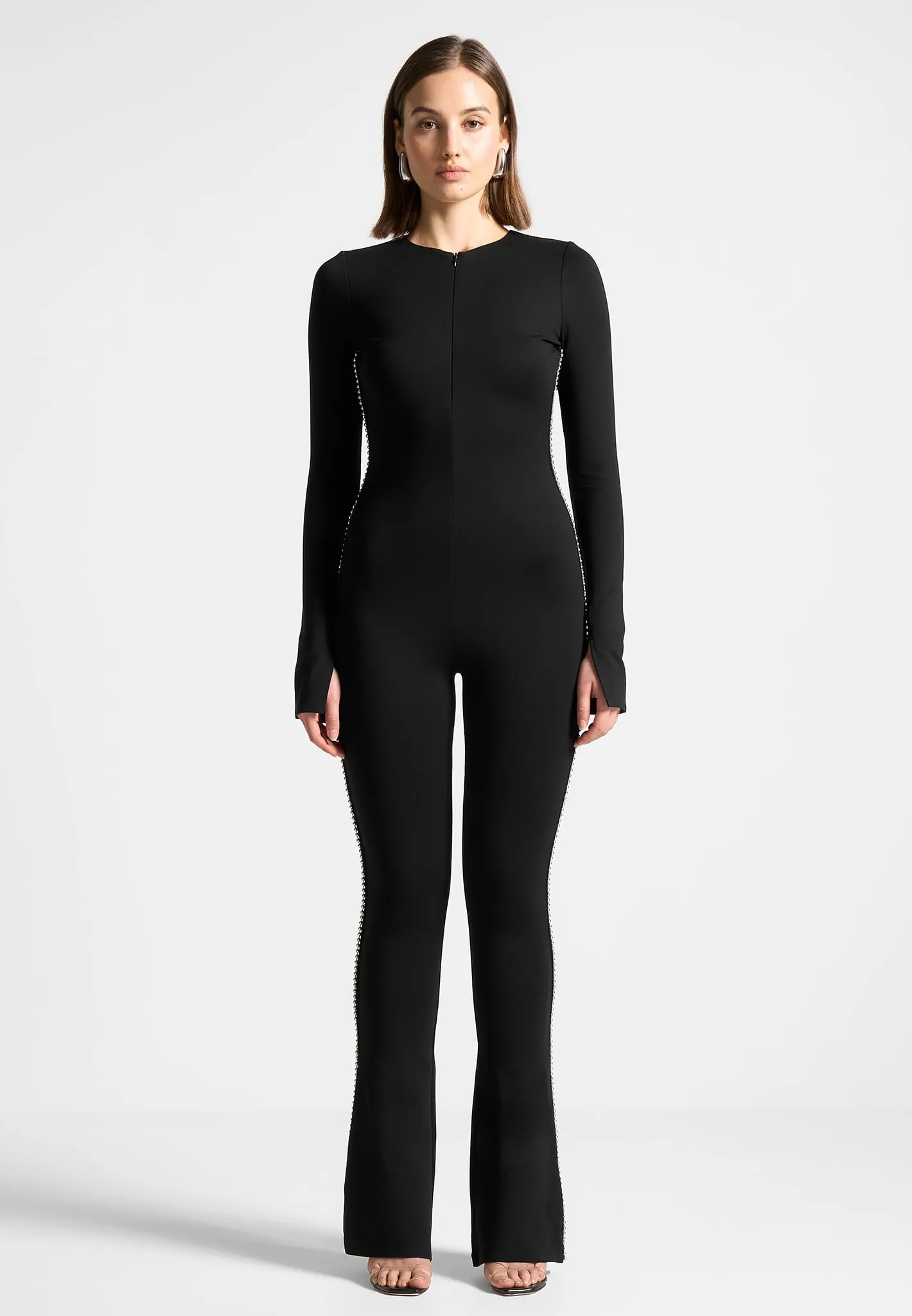 Open Back Embellished Jumpsuit - Black sold by Maniere De Voir product image thumbnail 3