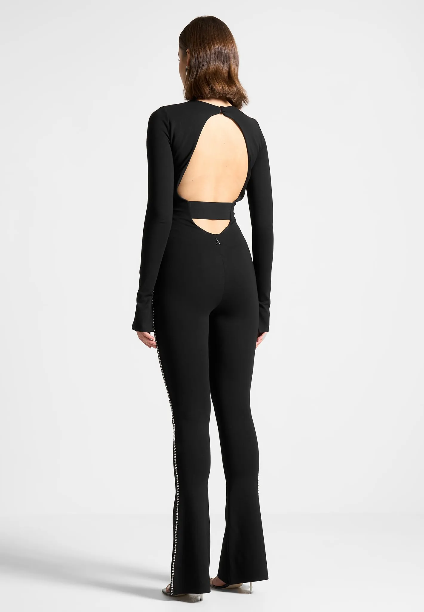 Open Back Embellished Jumpsuit - Black sold by Maniere De Voir product image thumbnail 4