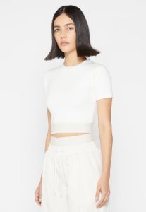 MDV Banded Crop T Shirt - Off White sold by Maniere De Voir