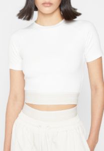 MDV Banded Crop T Shirt - Off White sold by Maniere De Voir