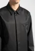 Satin Tailored Shirt with Triangle Pocket - Black sold by Maniere De Voir