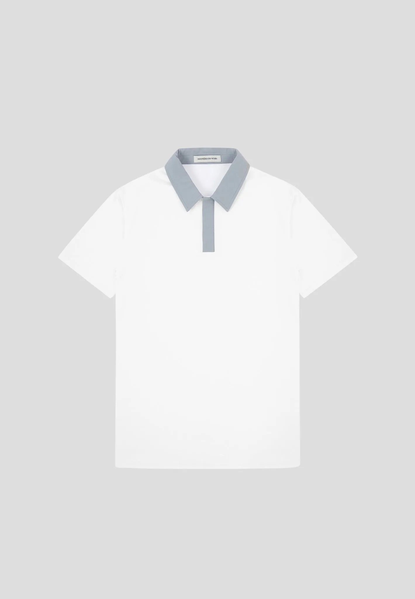 Contrast Collar Polo Shirt - White sold by Maniere De Voir