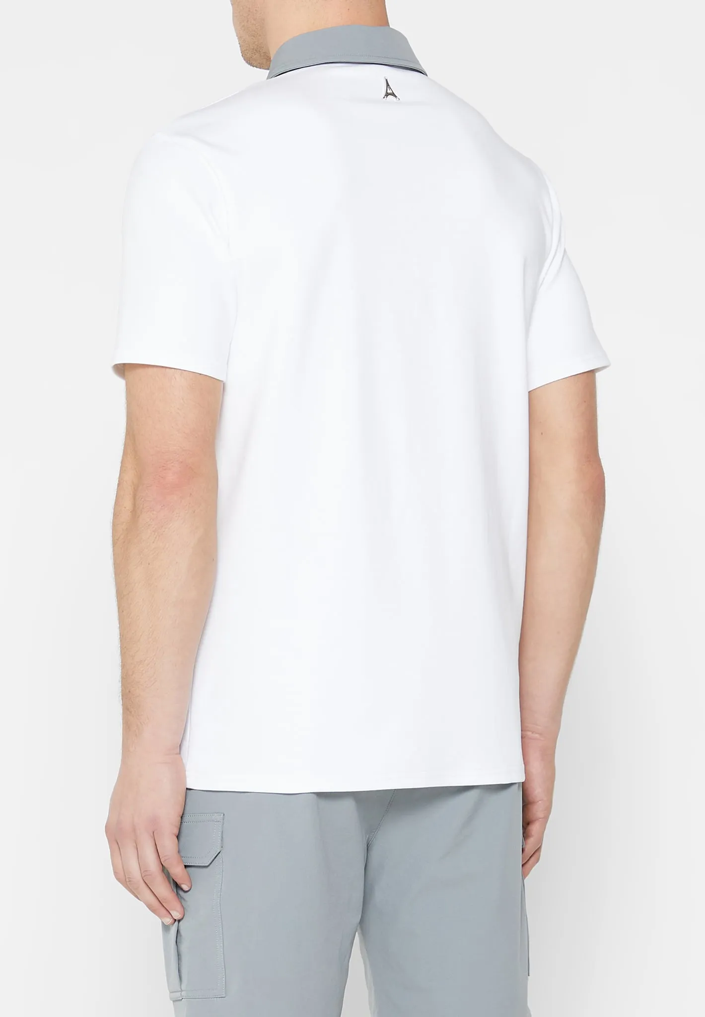 Contrast Collar Polo Shirt - White sold by Maniere De Voir product image thumbnail 5