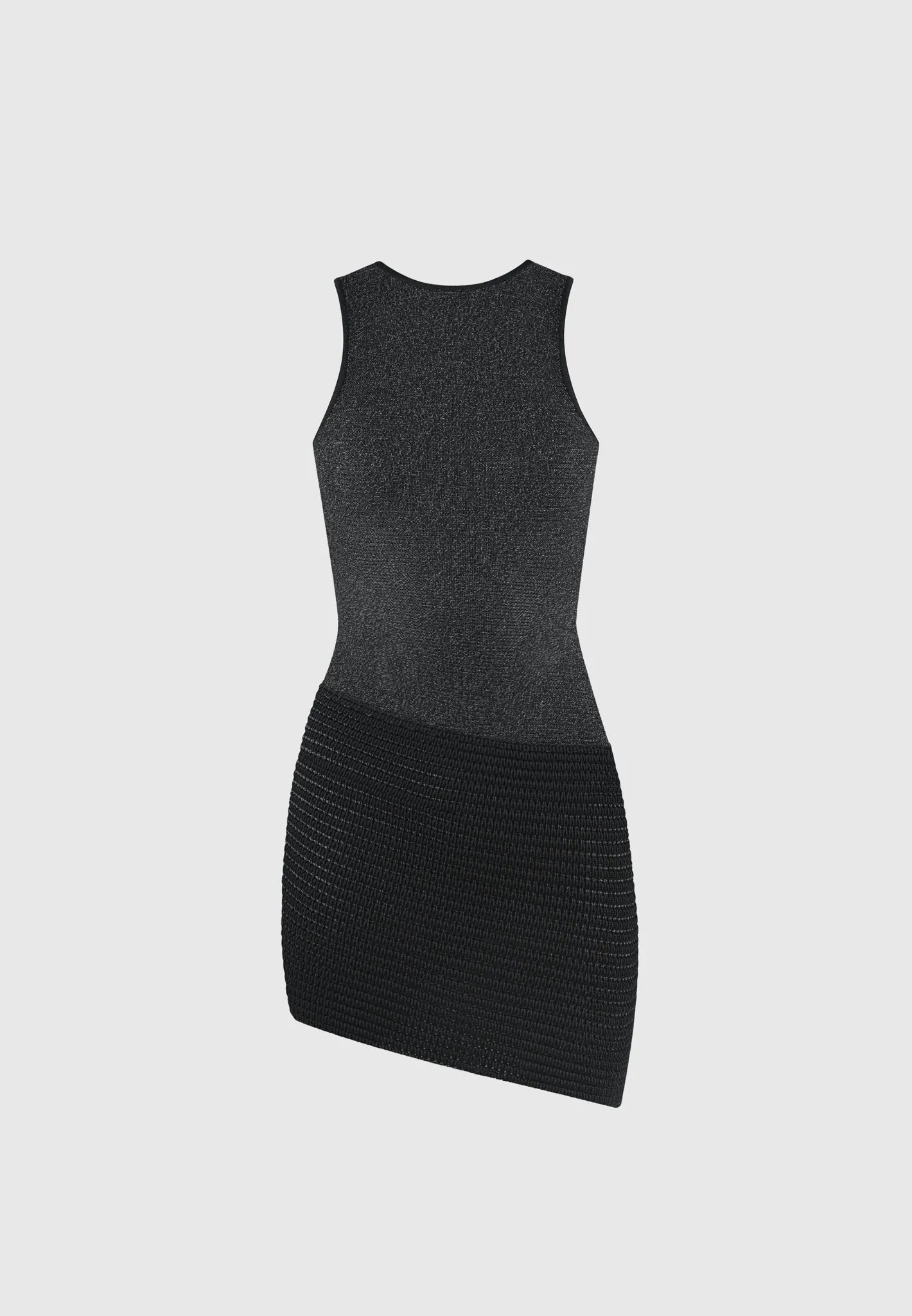 Asymmetric Knit Mini Dress - Black Marl sold by Maniere De Voir product image thumbnail 5