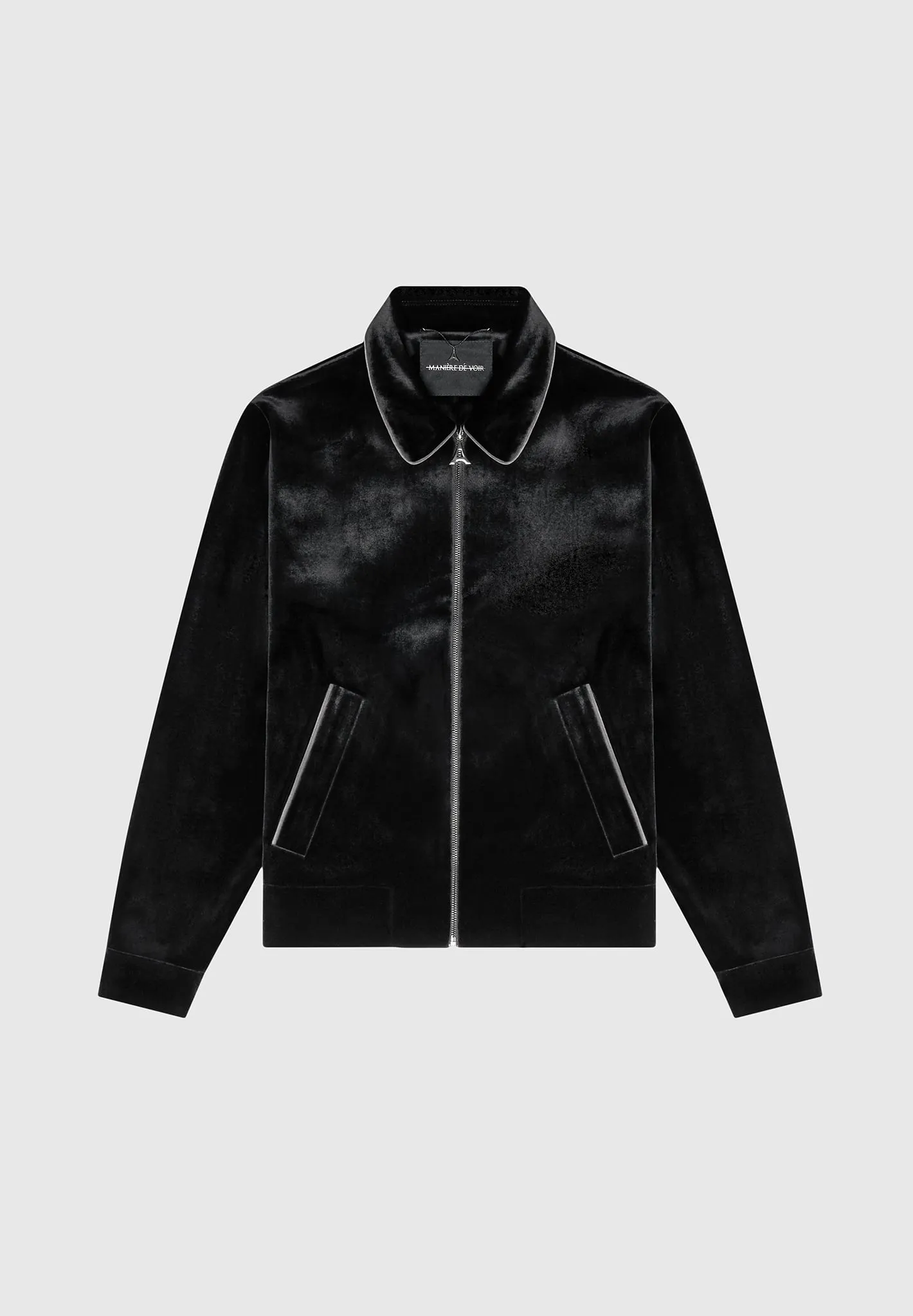 Velvet Jacket with Contrast Piping - Black sold by Maniere De Voir product image thumbnail 2