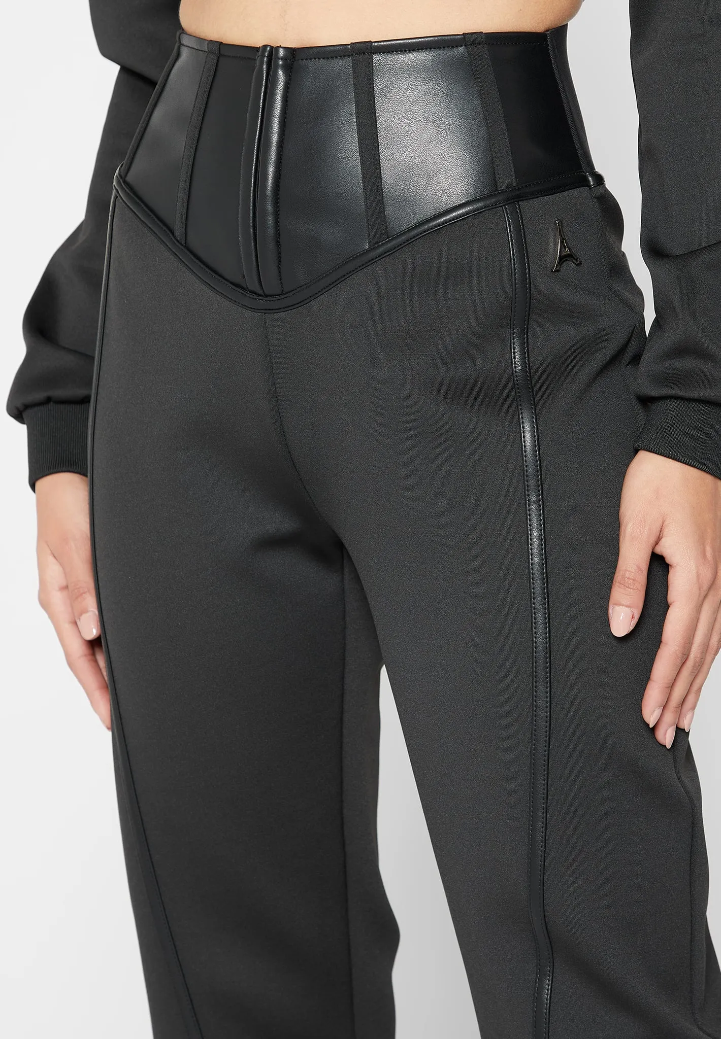 Corset Joggers with Leather - Black sold by Maniere De Voir product image thumbnail 5