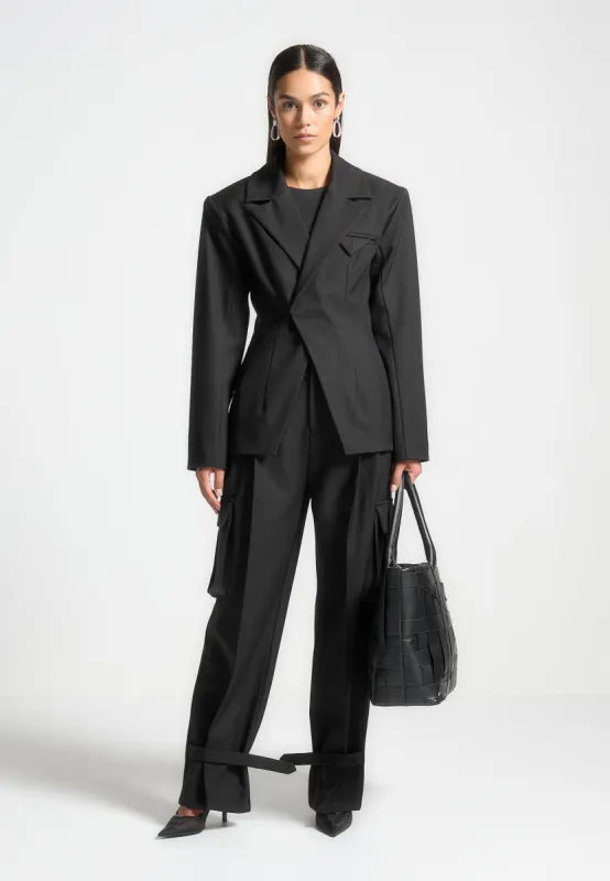 Béatrice - Tailored Contour Double Breasted Blazer - Black sold by Maniere De Voir