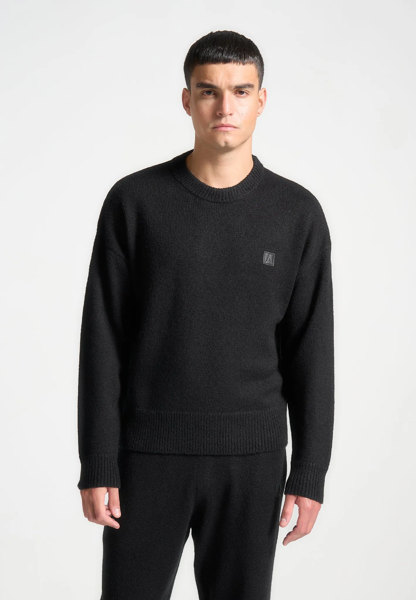 Signature Mohair-Blend Crewneck Jumper - Black sold by Maniere De Voir