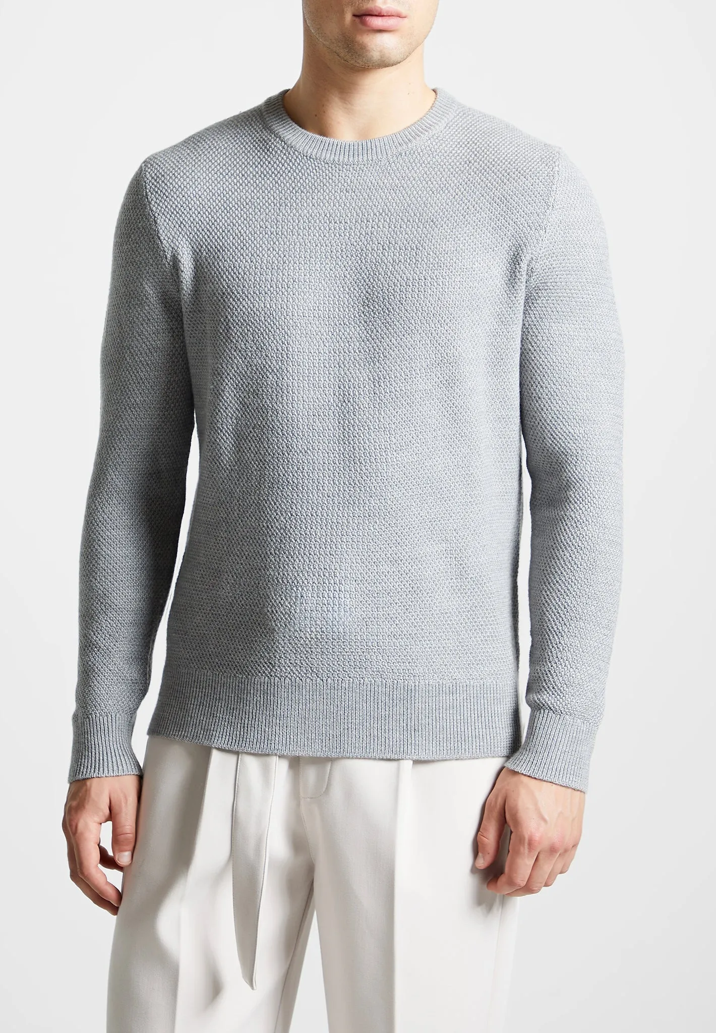 Gabin - Textured Wool Blend Jumper - Grey sold by Maniere De Voir product image thumbnail 4