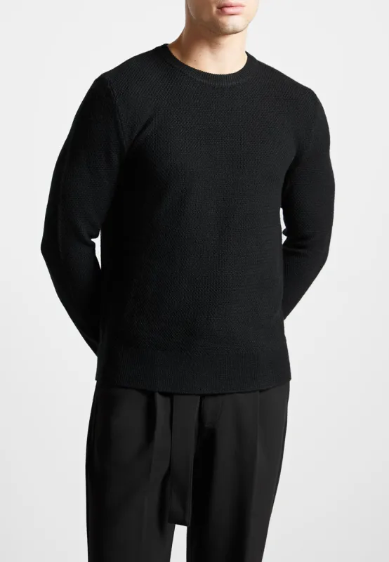 Gabin - Textured Wool Blend Jumper - Black sold by Maniere De Voir