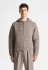 Ribbed Knit Zip Up Hoodie - Taupe sold by Maniere De Voir