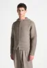 Ribbed Knit Zip Up Hoodie - Taupe sold by Maniere De Voir