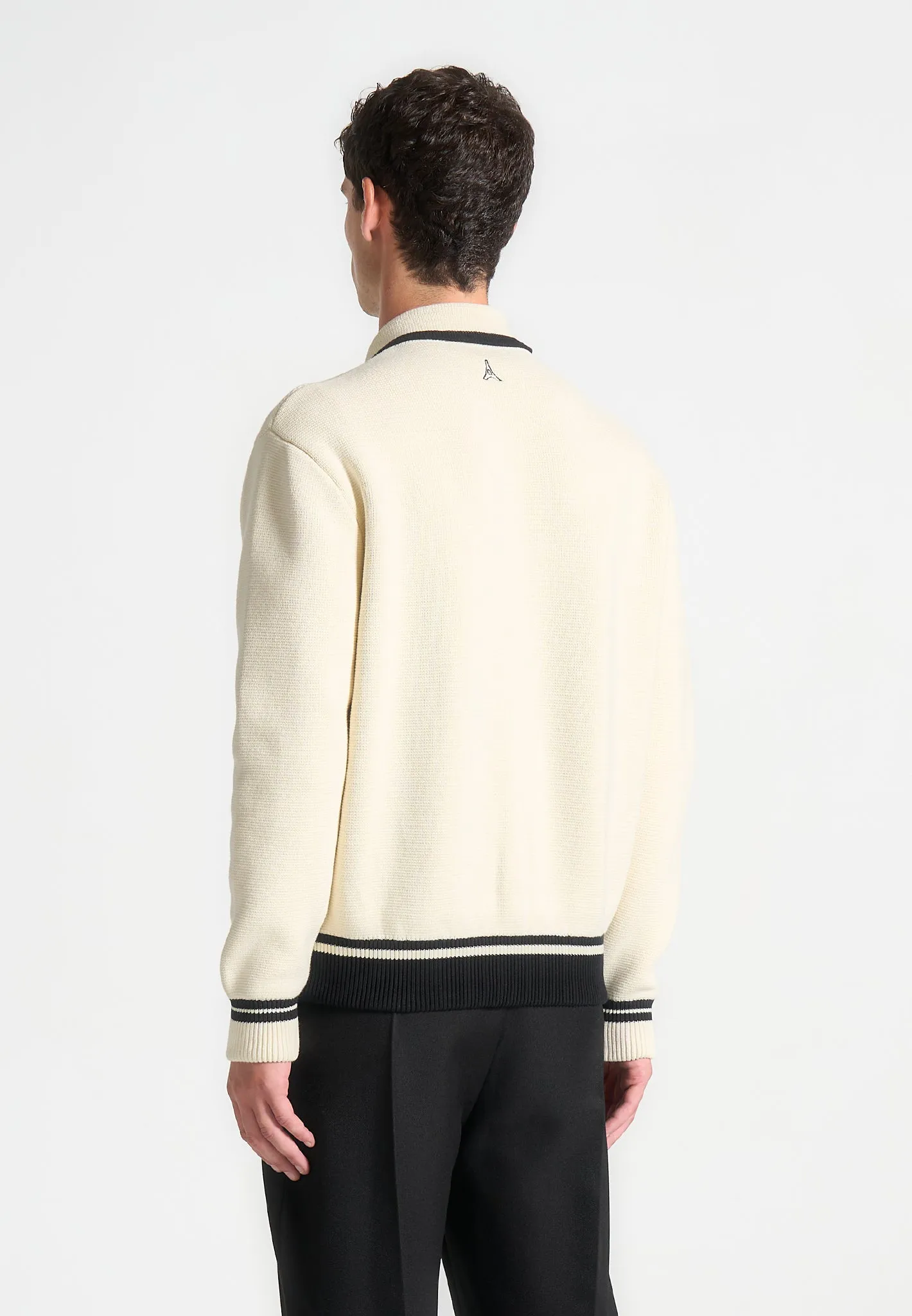 Julien - Classic Combed Cotton Knit Cardigan - Cream sold by Maniere De Voir product image thumbnail 5