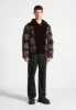 Satin and Velvet Panelled Puffer Jacket - Brown sold by Maniere De Voir