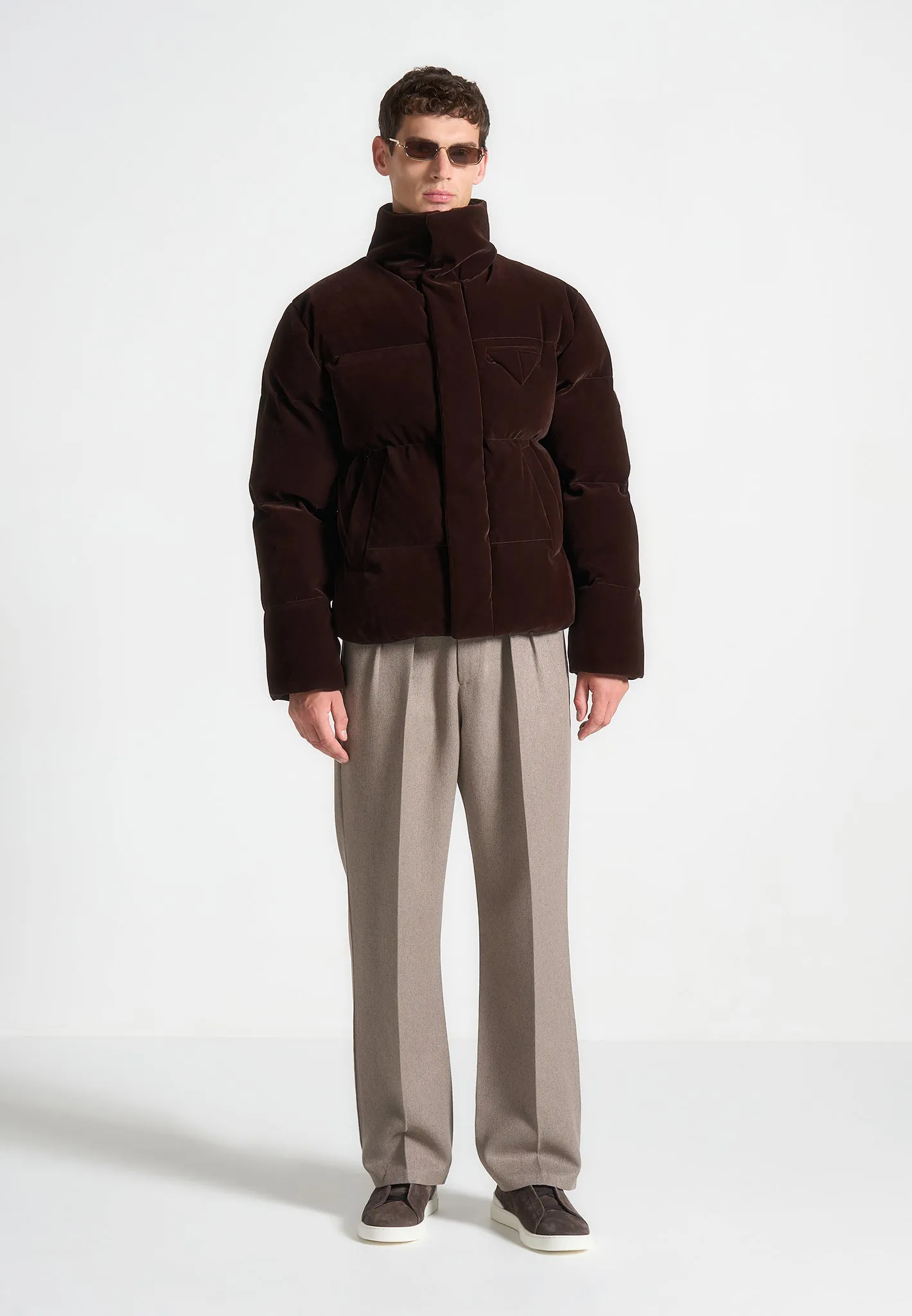 Limited Edition Velvet Puffer Jacket - Brown sold by Maniere De Voir