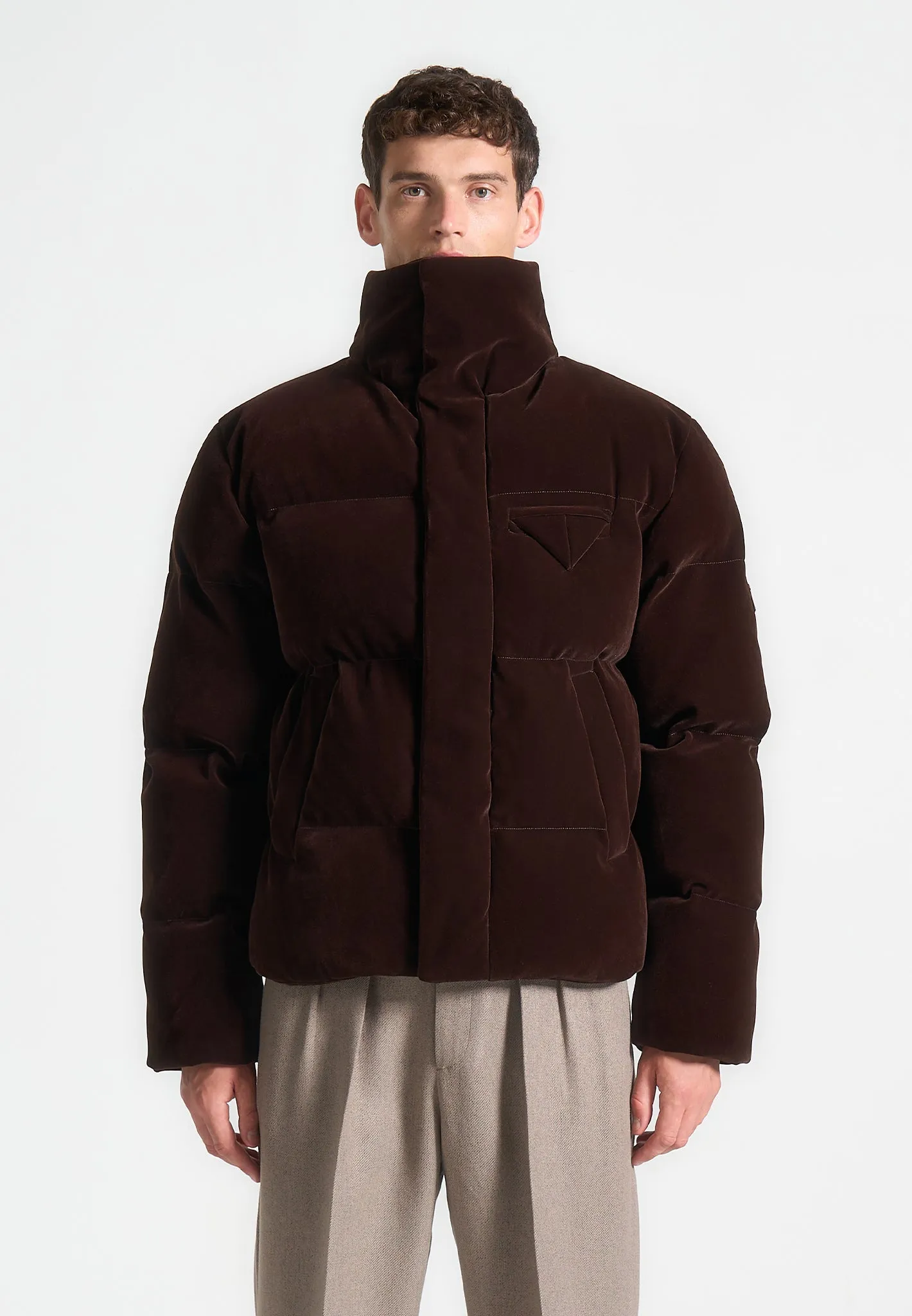 Limited Edition Velvet Puffer Jacket - Brown sold by Maniere De Voir product image thumbnail 5