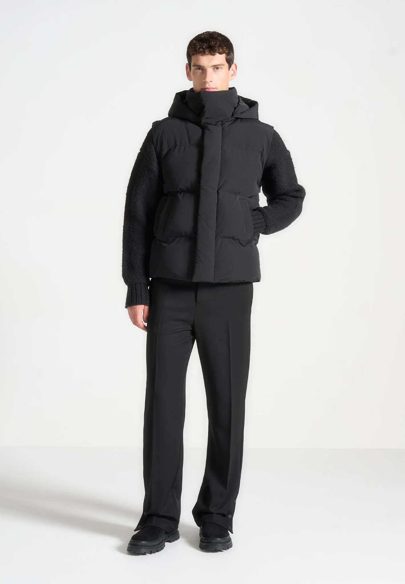 2-in-1 Puffer Jacket & Gilet - Black sold by Maniere De Voir product image thumbnail 3