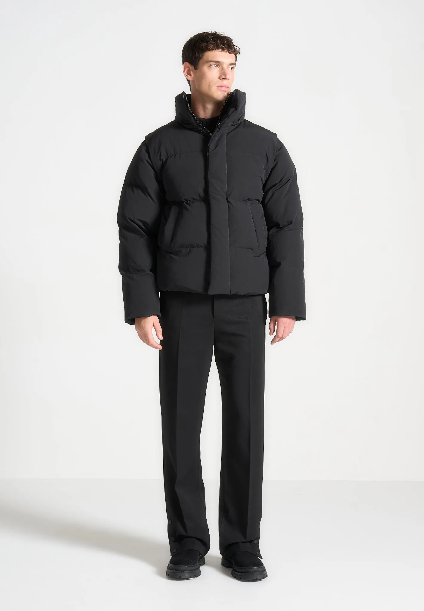 2-in-1 Puffer Jacket & Gilet - Black sold by Maniere De Voir product image thumbnail 4